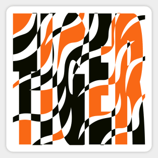 Tiger - King of the Jungle - Retro Stripes Sticker